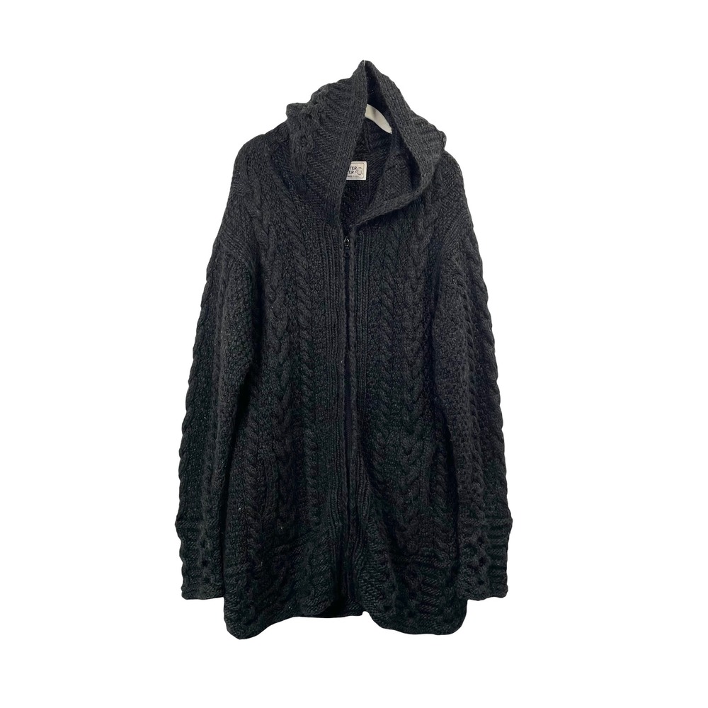 The Better Sweater Colorado alpaca merino wool cable knit cardigan coat Size M‎